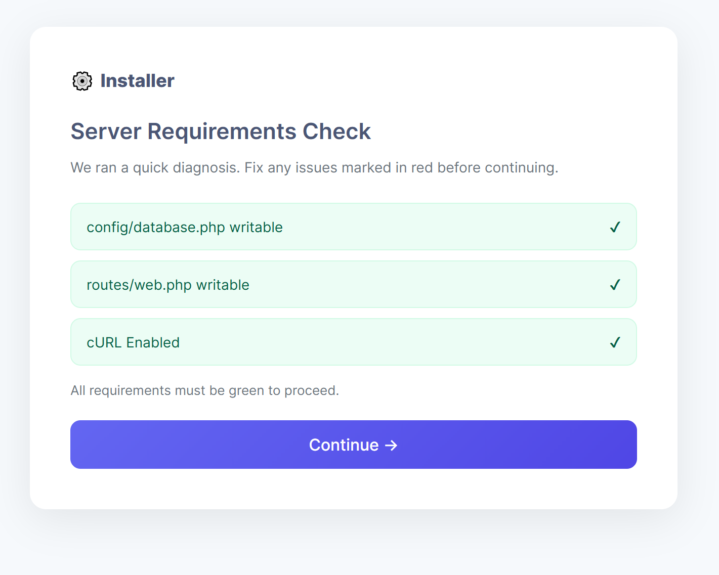Sigma Installer Server Requirements Check